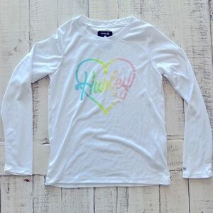 Hurley Long Sleeve Rash Guard Swim Top White